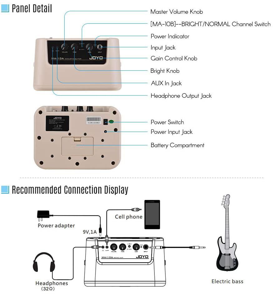 Joyo - Mini Amplificador para Bajo Eléctrico Mod.MA-10B_64