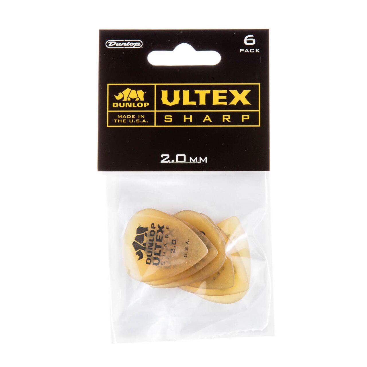 Dunlop - 6 Plumillas Ultex Sharp, Calibre: 2.00 mm Mod.433P2.00_30