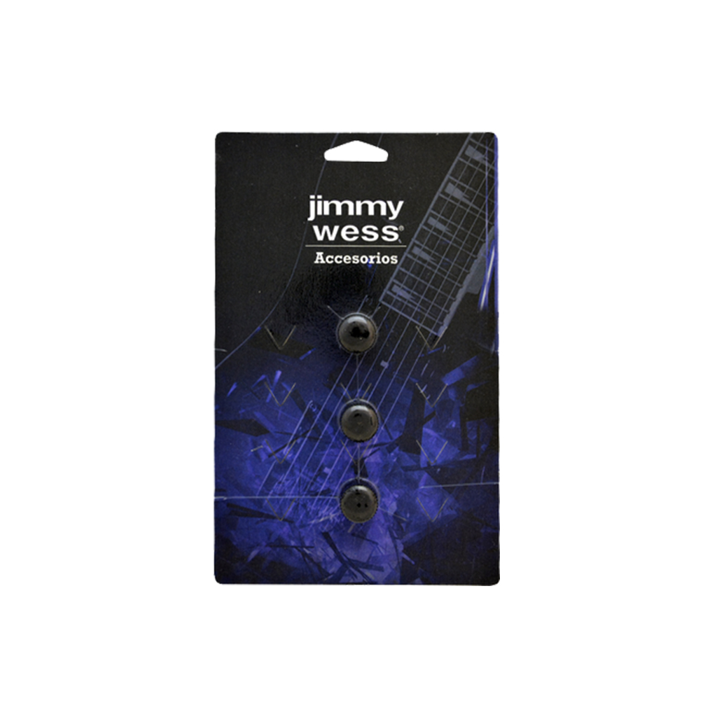 Jimmy Wess - 3 Botones de Metal para Guitarra Eléctrica, Color: Negro Mod.SGGK-31BK_1