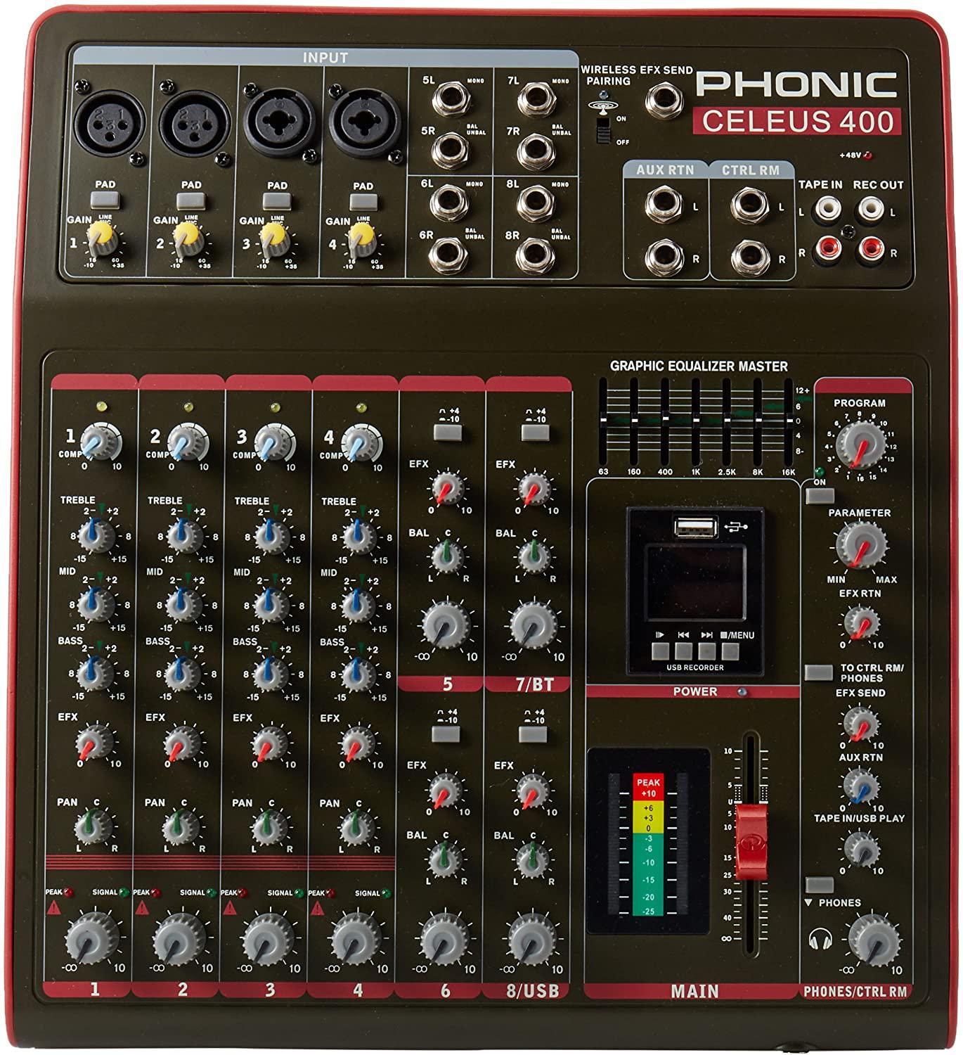 Phonic - Mezcladora Análoga Digital de 8 canales Mod.CELEUS 400_67