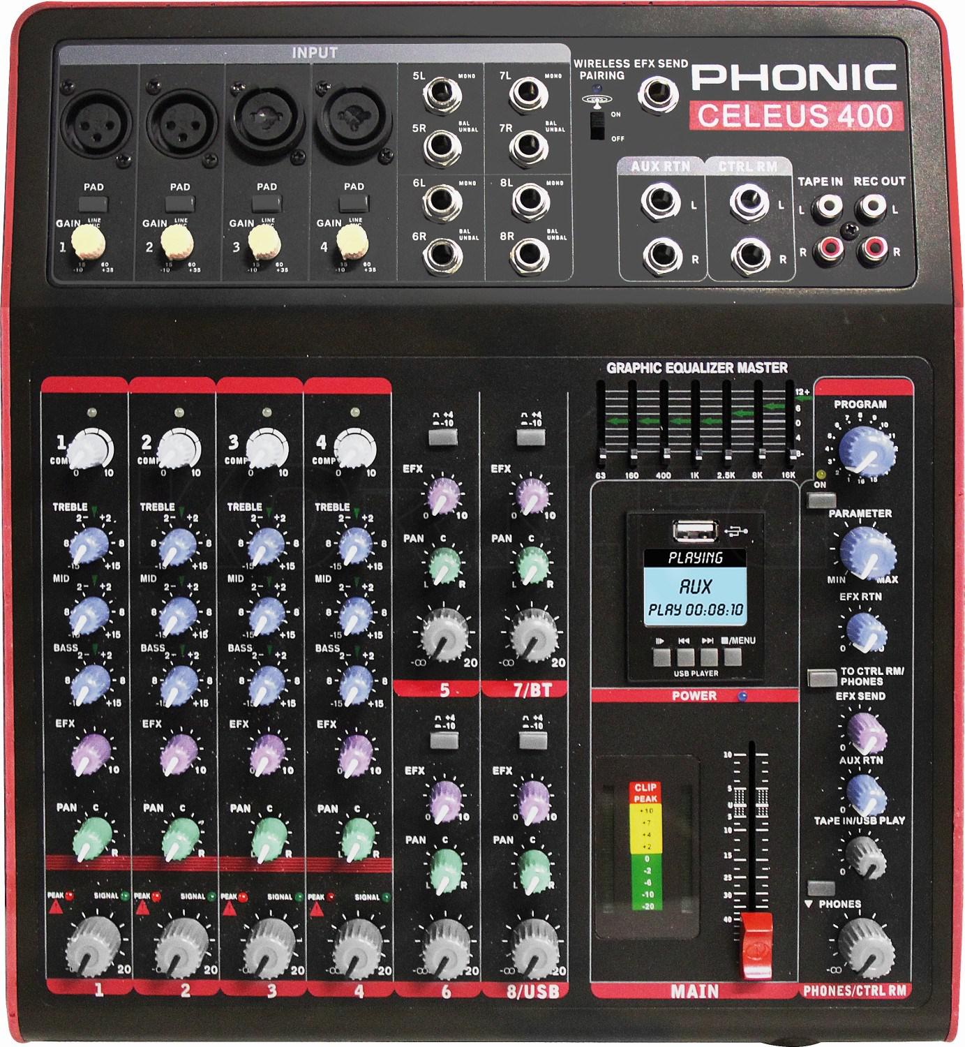 Phonic - Mezcladora Análoga Digital de 8 canales Mod.CELEUS 400_69