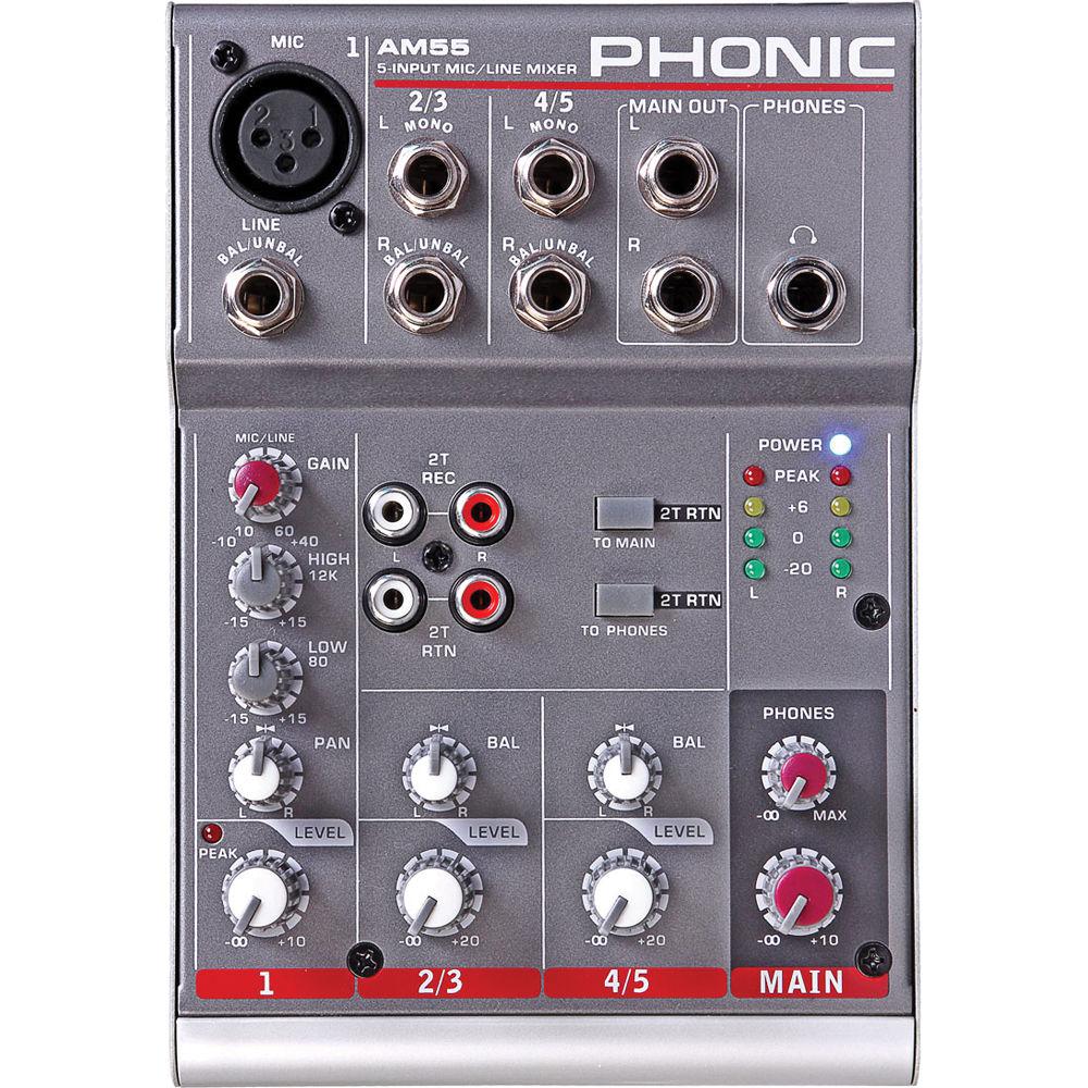 Phonic - Mezcladora Análoga Compacta, Serie AM Mod.AM-55_79
