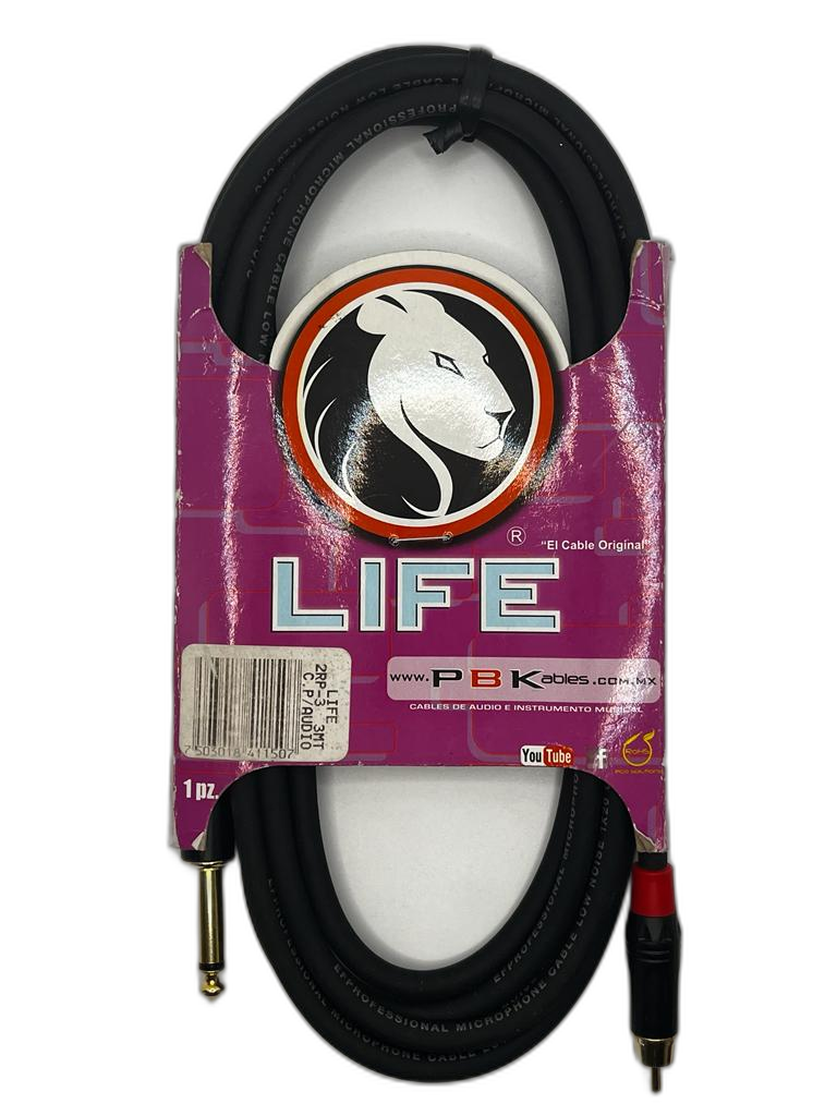 PBK - Cable de Inserto Life 2 RCA a 1 Plug 1/4 Mod.2RP-_