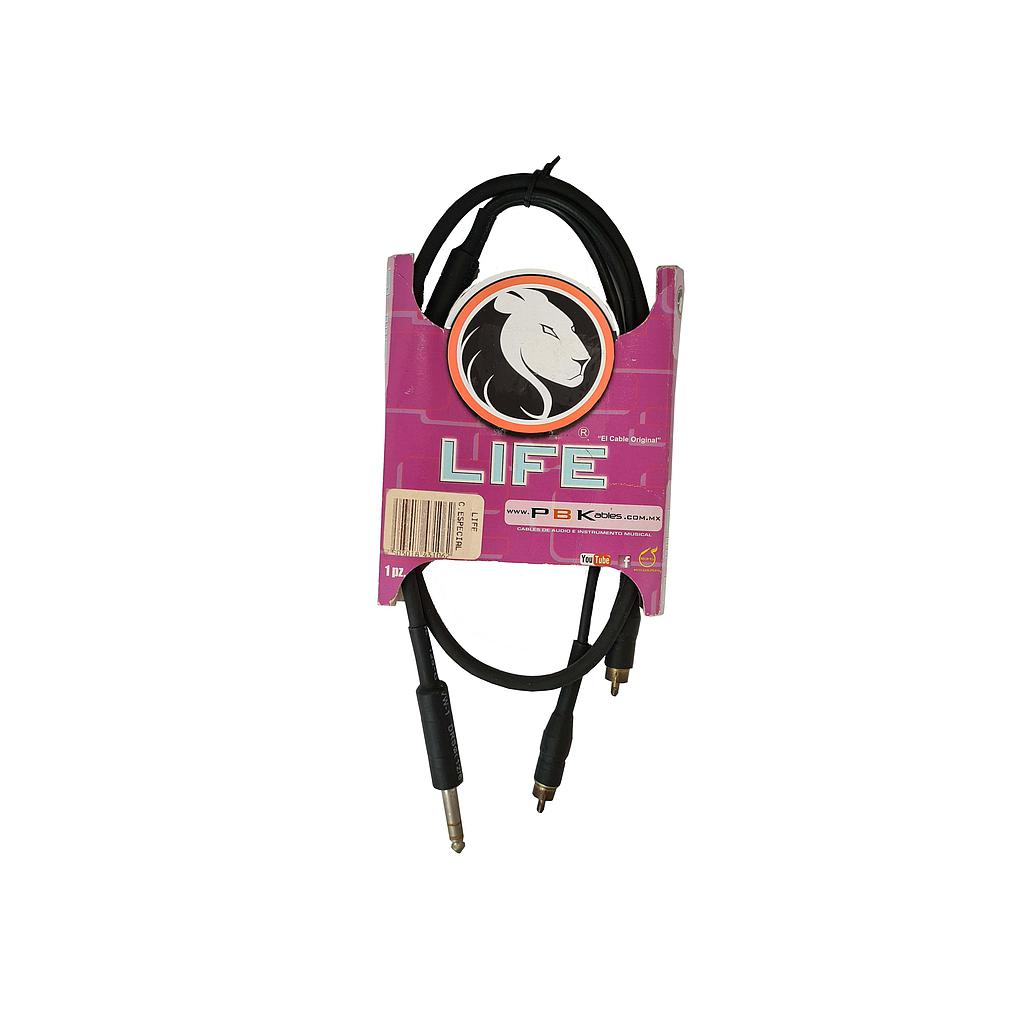 PBK - Cable de Audio Life Plug 1/4 Stereo a RCA Mod.2RPINE-_