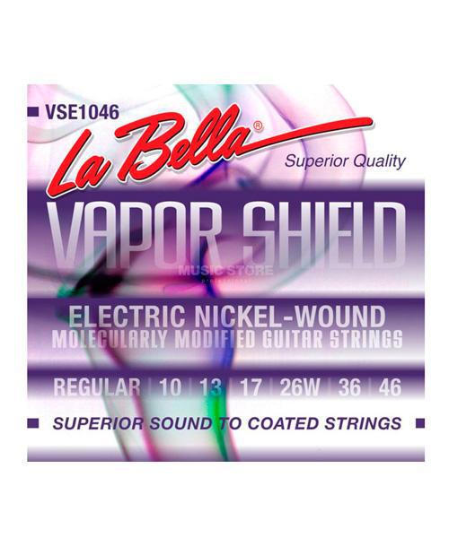 La Bella - Encordado Vapor Shield para Guitarra Eléctrica, Regular 10-46 Mod.VSE1046