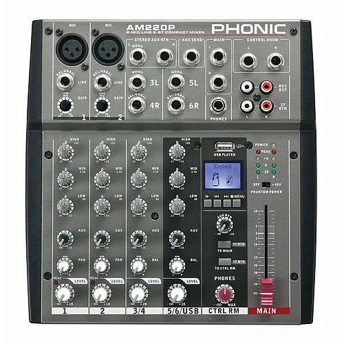 Phonic - Mezcladora Análoga Compacta, Serie AM Mod.AM-220P_70