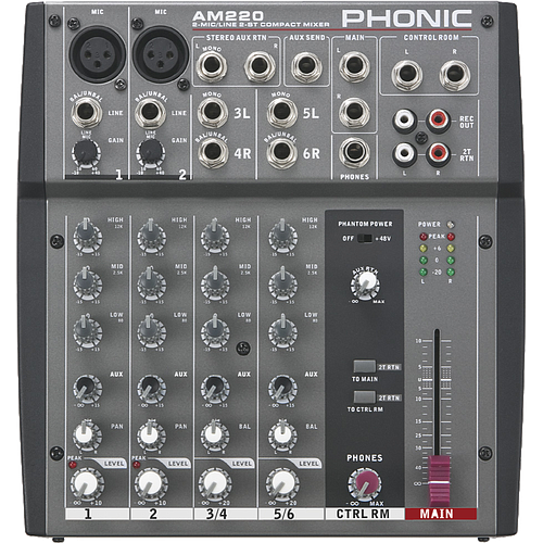 Phonic - Mezcladora Análoga Compacta, Serie AM Mod.AM-220_72