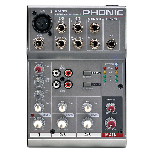 Phonic - Mezcladora Análoga Compacta, Serie AM Mod.AM-55_77