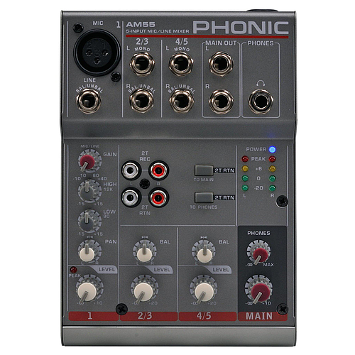 Phonic - Mezcladora Análoga Compacta, Serie AM Mod.AM-55_83