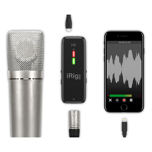 IK Multimedia - Interfaz de Audio para Micrófono XLR iRig Pre HD para iOS y Android Mod.IP-IRIG-PREHD-IN_16