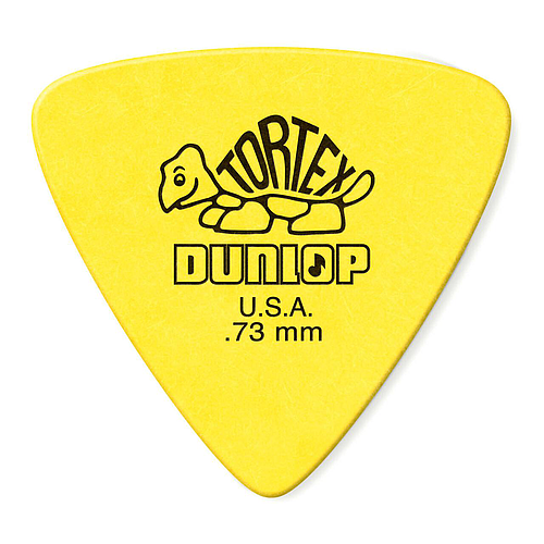 Dunlop - 6 Plumillas Tortex Triángulo, CaliPre: .73 Color: Amarillo Mod.431P.73_22