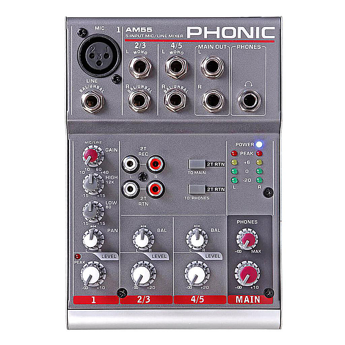 Phonic - Mezcladora Análoga Compacta, Serie AM Mod.AM-55