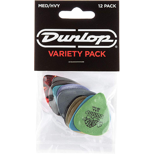 Dunlop - 12 Plumillas Variety Pack, Calibre: Medium/Heavy Mod.PVP102