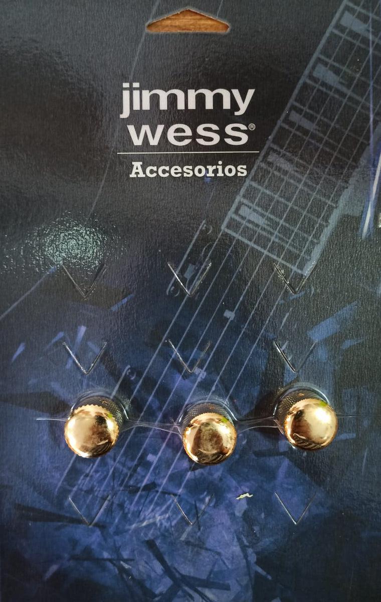 Jimmy Wess - 3 Botones de Metal para Guitarra Eléctrica, Color: Dorado Mod.SGGK-31GD_10