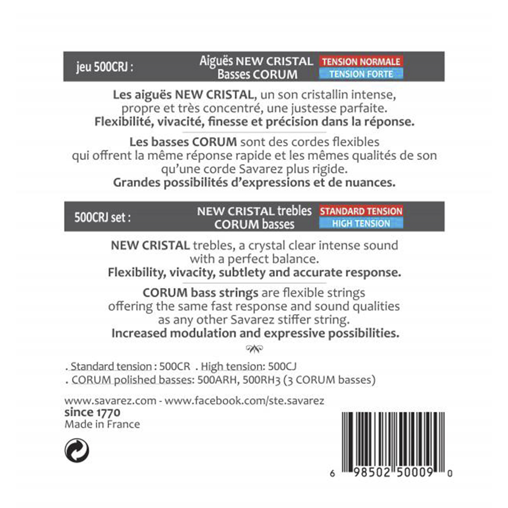 Savarez - Encordado New Cristal Corum Mixed Tension para Guitarra Clásica Mod.500CRJ_2
