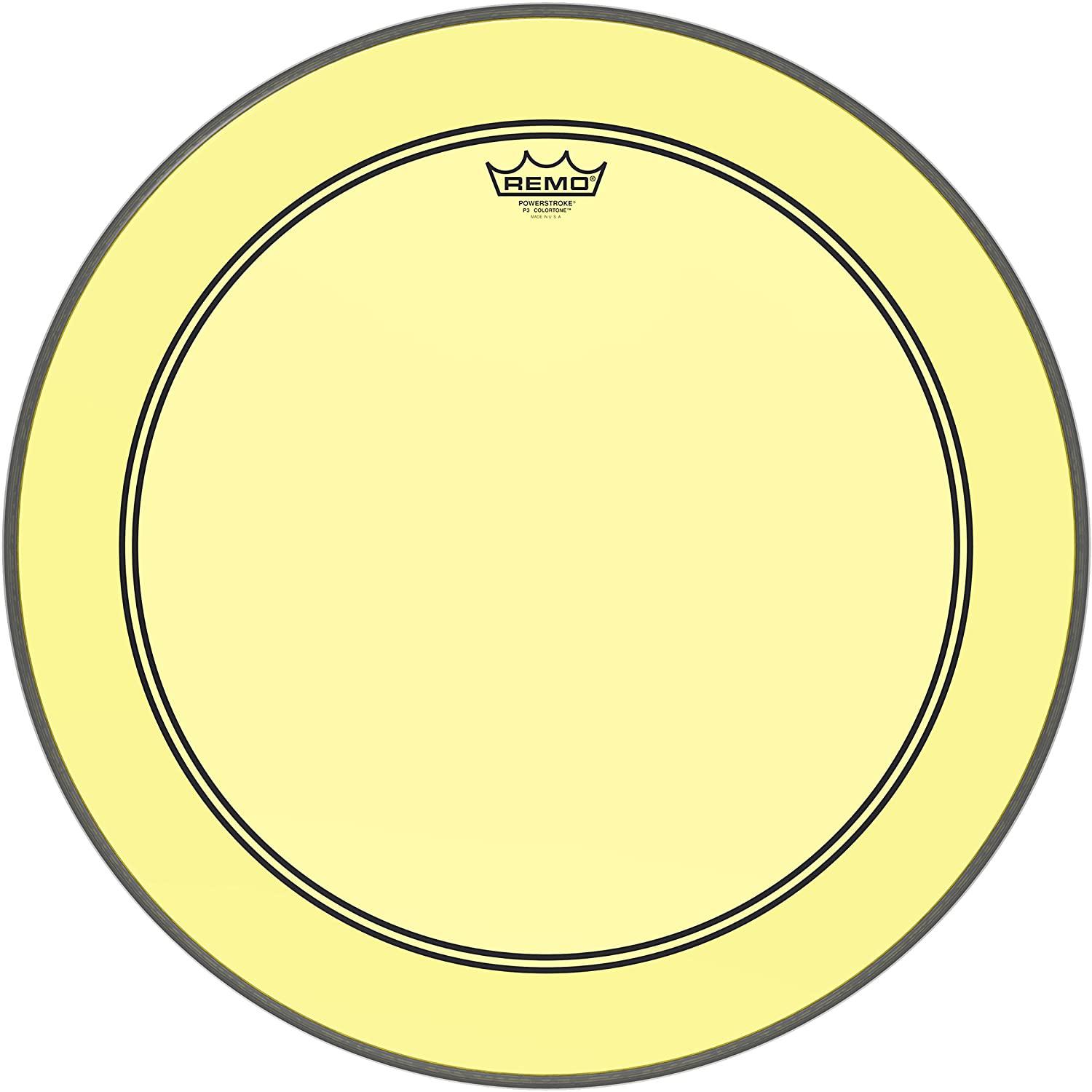 Remo - Parche Colortone Powerstroke P3, Tamaño: 22" Color: Amarillo Mod.P3-1322-CT-YE_195