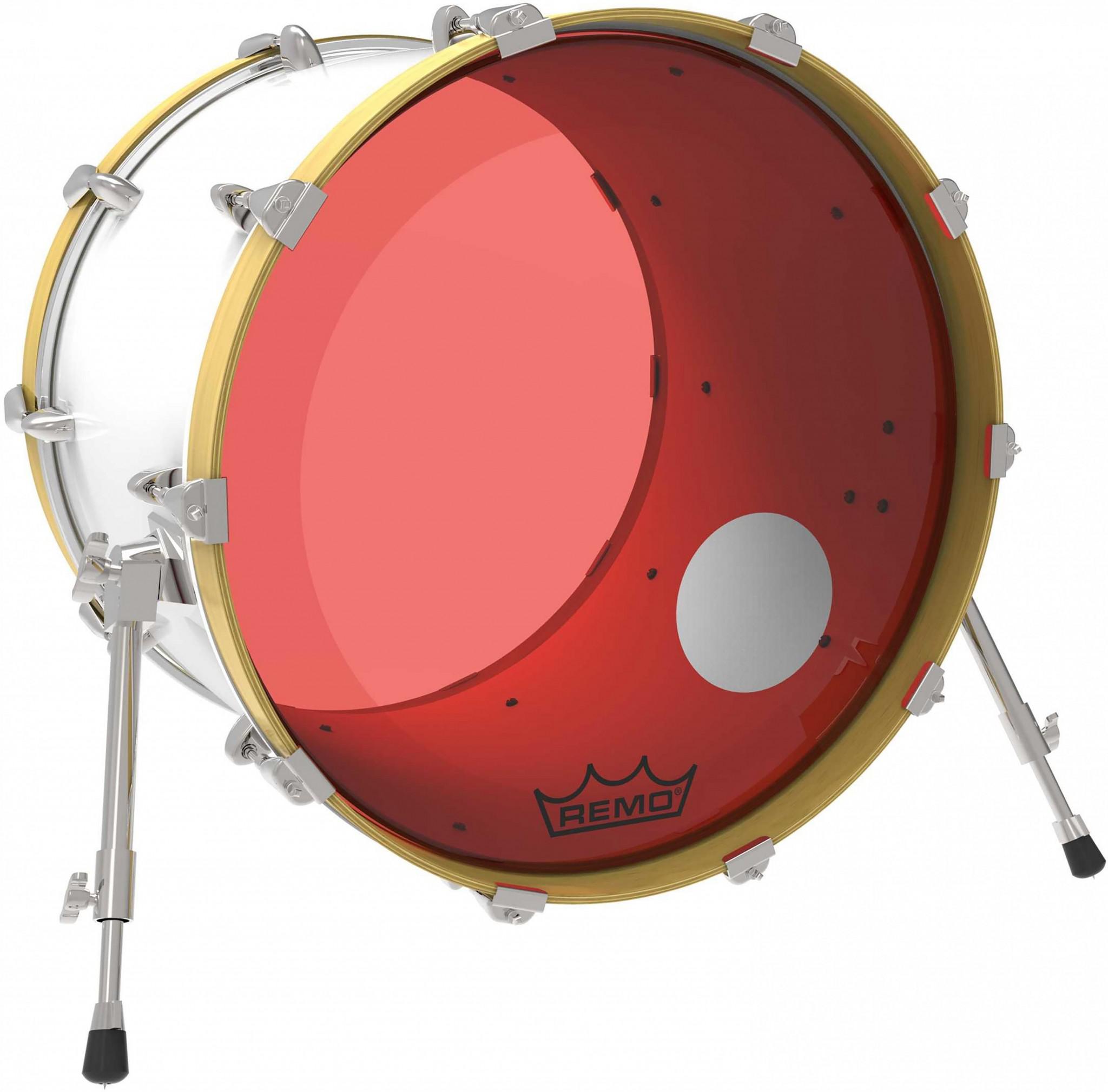 Remo - Parche Colortone Powerstroke P3, Tamaño: 22" con Perf. 5" Color: Rojo Mod.P3-1322-CT-RDOH_208