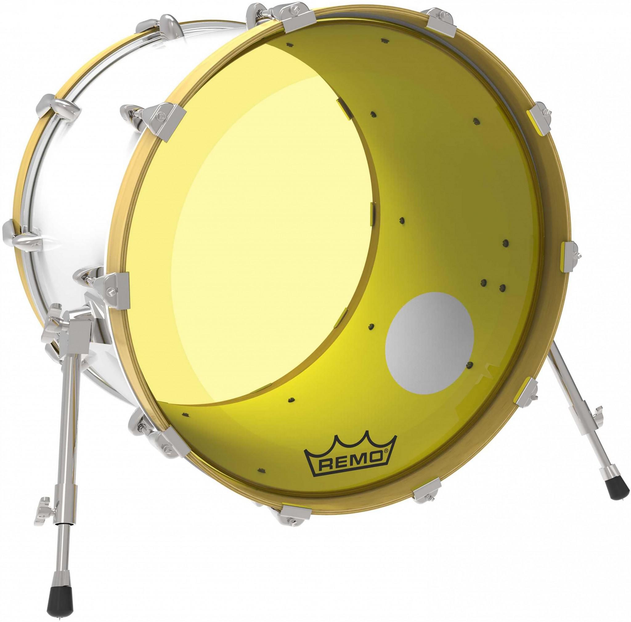 Remo - Parche Colortone Powerstroke P3, Tamaño: 22" con Perf. 5" Color: Amarillo Mod.P3-1322-CT-YEOH_214