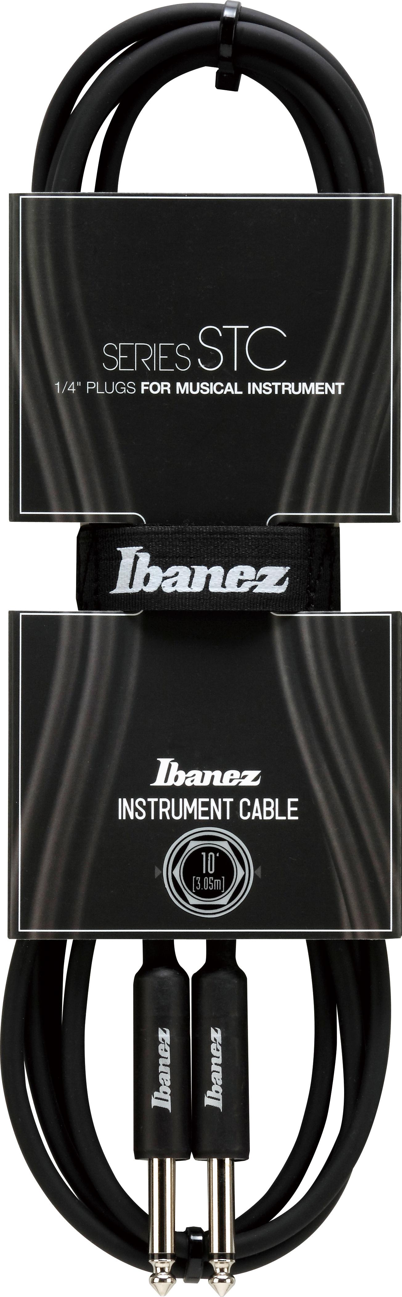 Ibañez - Cable para Instrumento STC 3.05 m. Liso, Color Negro Mod.STC10_84