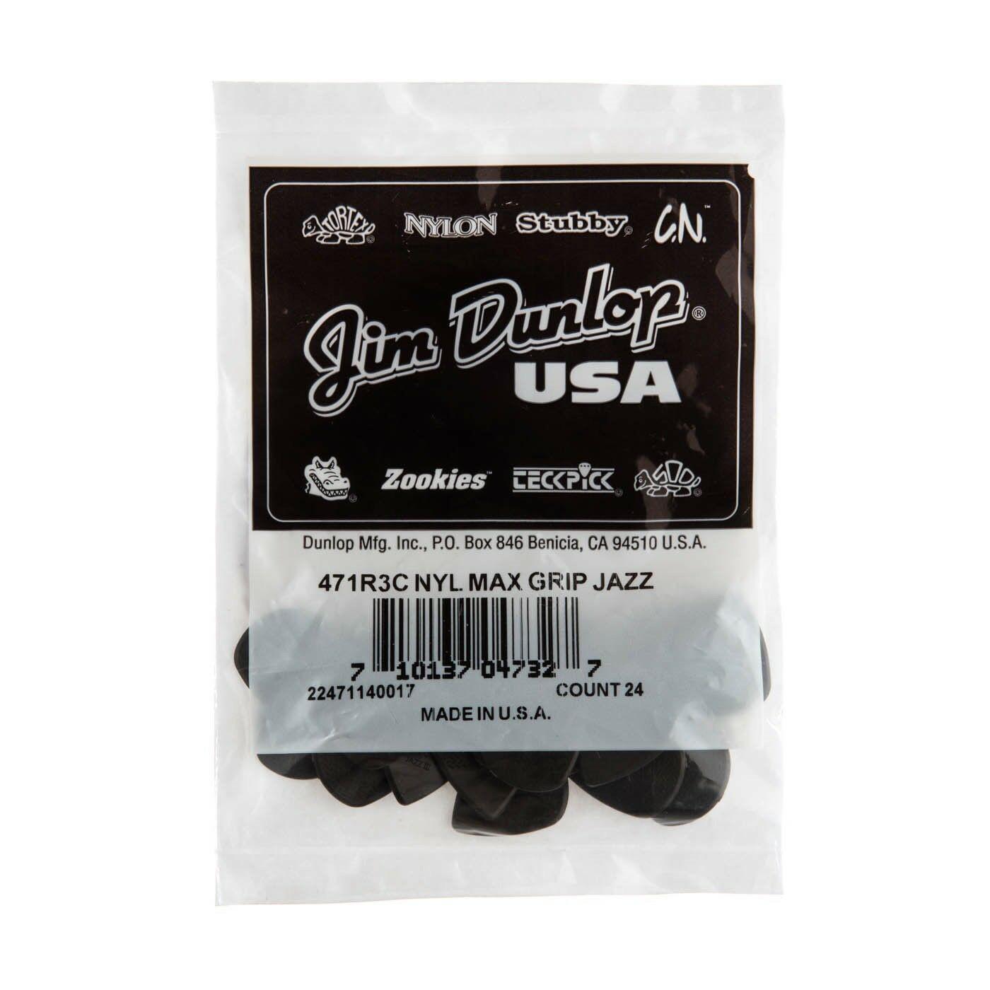 Dunlop - 24 Plumillas Max Gripp Jazz III, Color: Gris Mod.471R3C_12