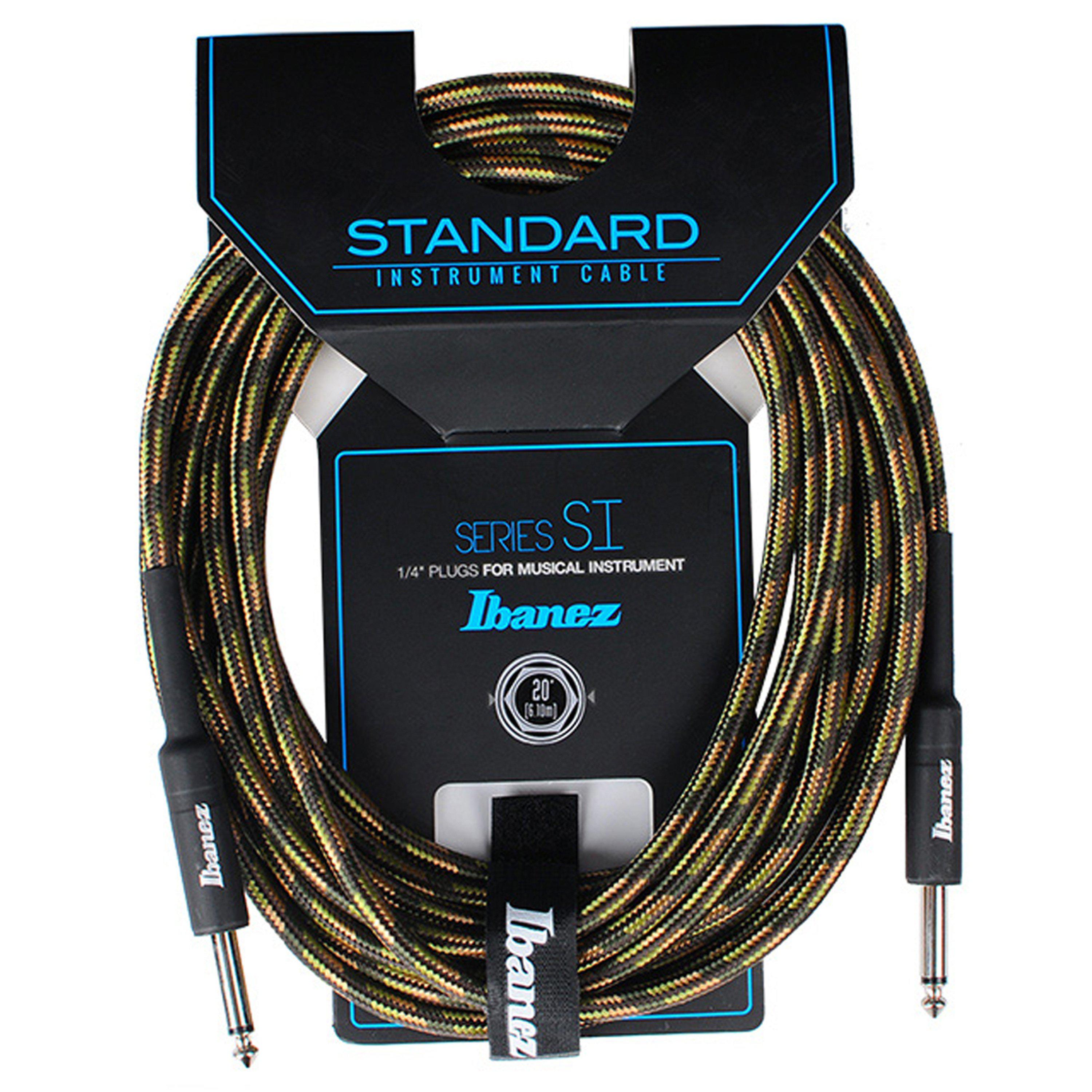 Ibañez - Cable para Instrumento SI, Negro/Verde Tamaño: Varios Recto/Recto Mod.SI__-CGR_32