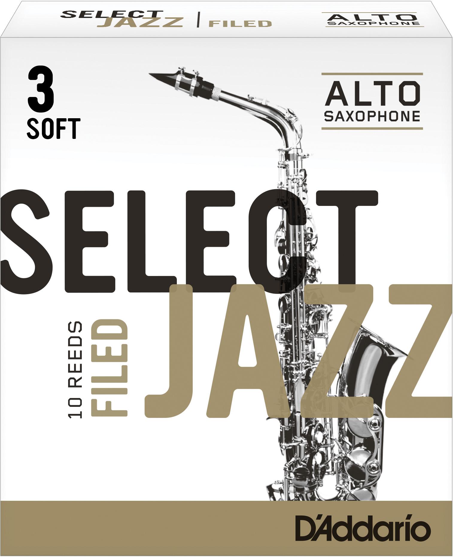 D'Addario - Cañas Select Jazz Filed para Sax Alto, 10 Piezas Medidas: 3S Mod.RSF10ASX3S_11