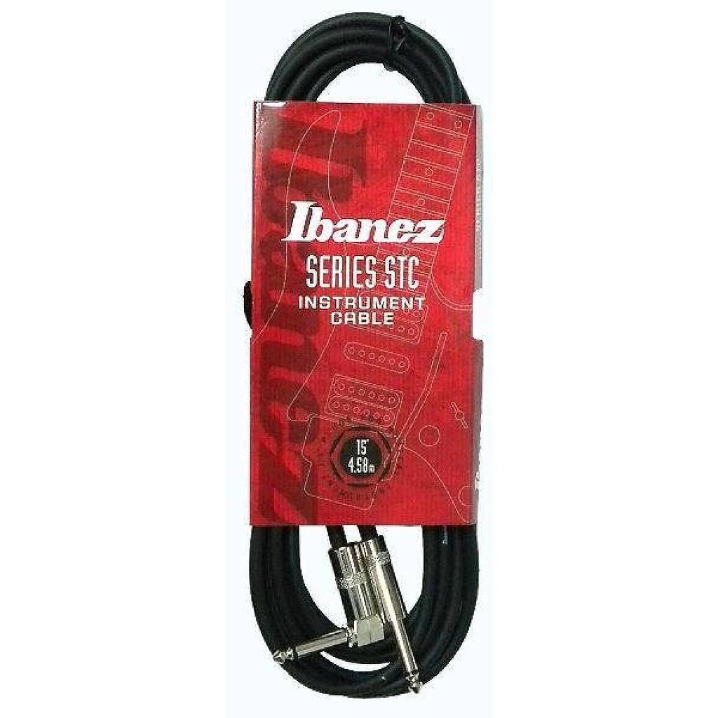 Ibañez - Cable para Instrumento STC 6.10 m. Liso, Color Negro Mod.STC20L