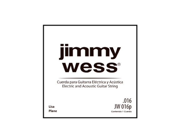 Jimmy Wess - 12 Cuerdas 2A para Guitarra Acústica ó Eléctrica, Material: Acero Calibre: .016 Mod.JW-016P(12)