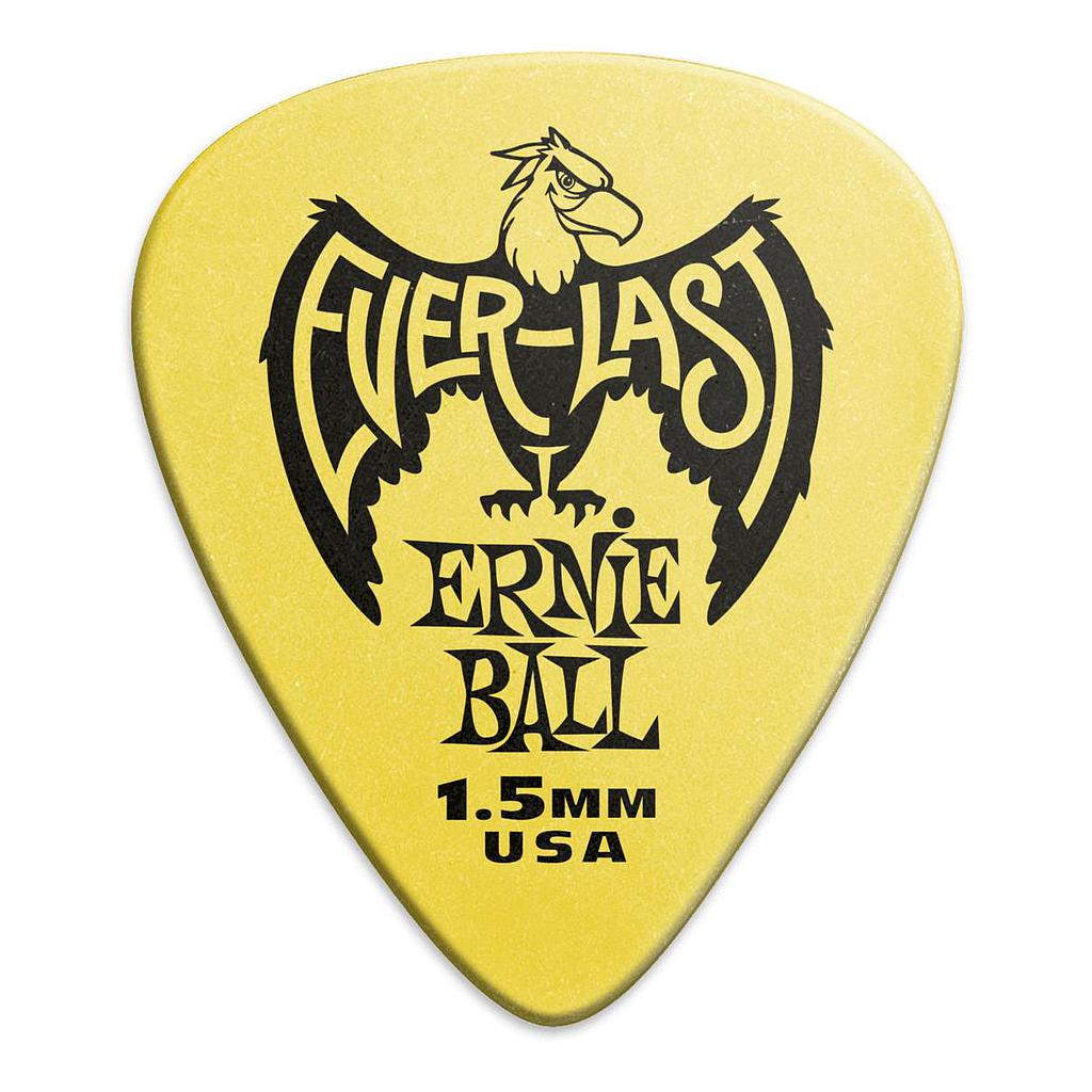 Ernie Ball - Plumillas Everlast 1.50, amarillo, 12 Piezas Mod.9195