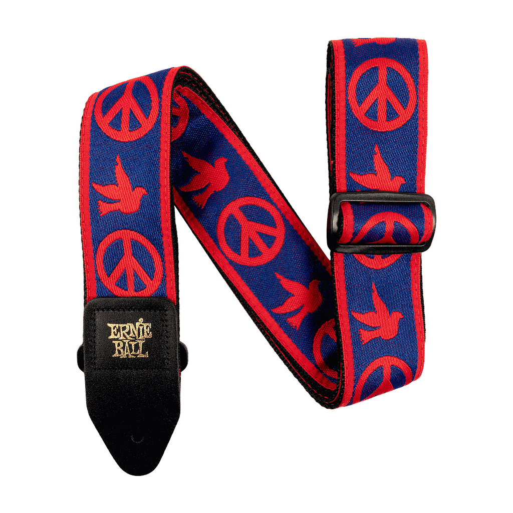 Ernie Ball - Tahali Jacquard Red And Blue Peace Love Dove para Guitarra Mod.4698