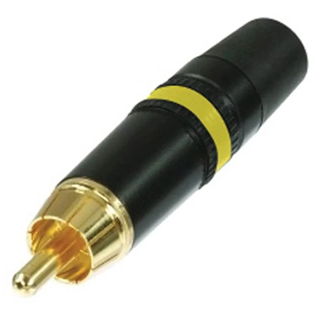 Rean - Conector RCA en Oro Cubierta Negra Mod.NYS 373-_