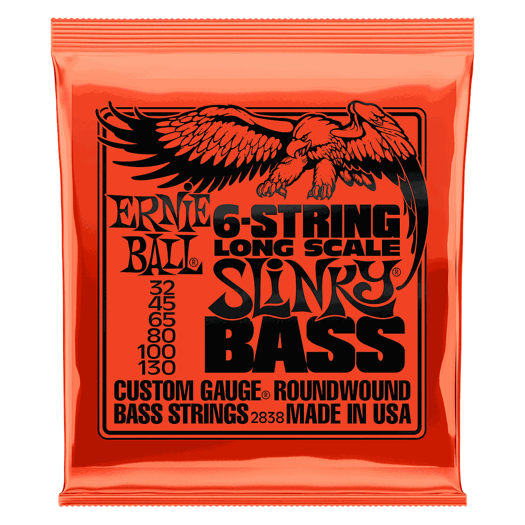 Ernie Ball - Encordado para Bajo Eléctrico Slinky 6 Cuerdas, 032-130 Mod.2838