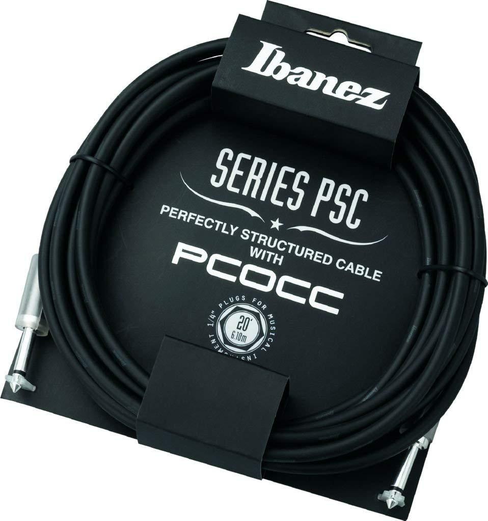 Ibañez - Cable para Instrumento PSC 6.10 m. Recto, Color Negro Mod.PSC20