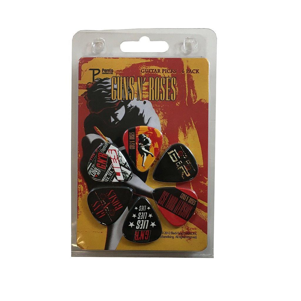 Perris - 6 Plumillas Guns N Roses Mod.LP-GR1
