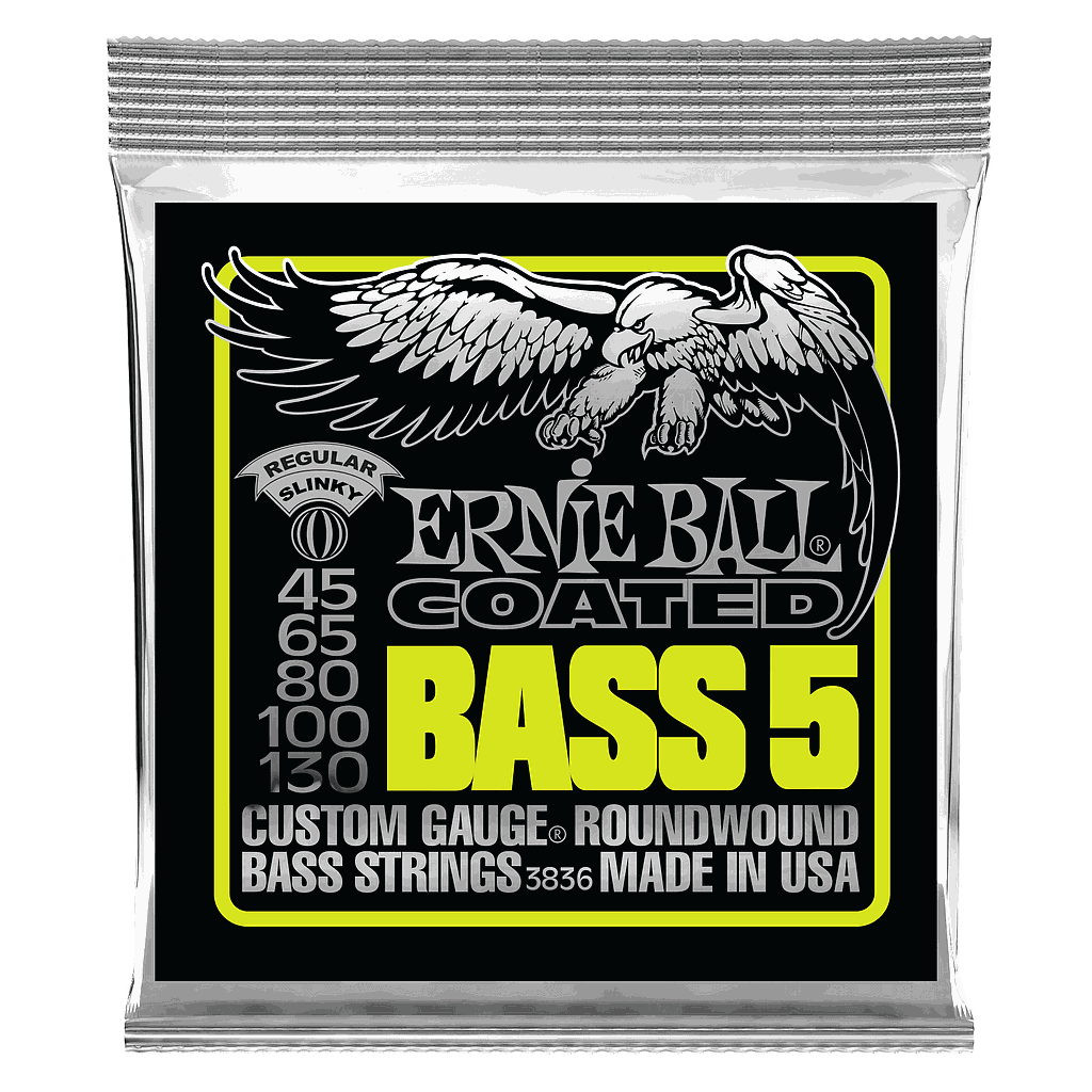 Ernie Ball - Encordado para Bajo Eléctrico Coated 5 Cuerdas 45-130 Mod.3836