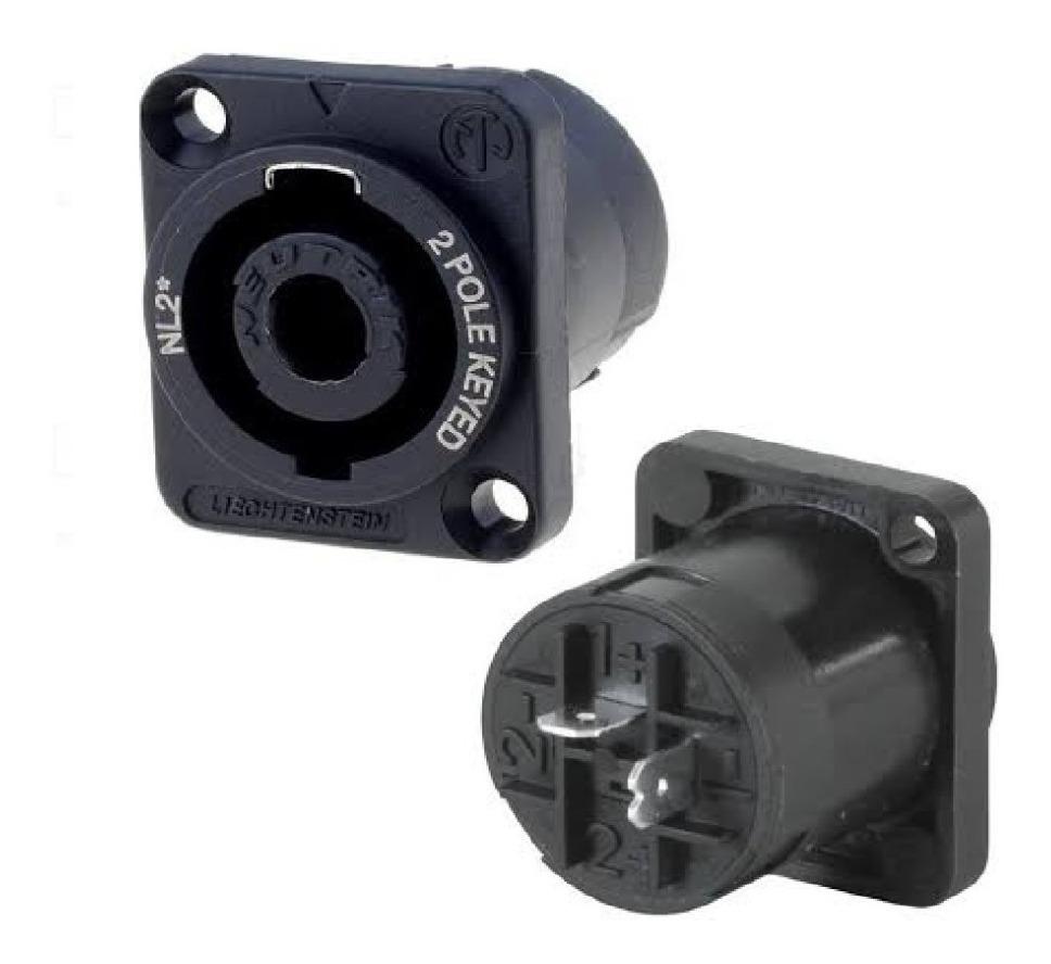 Neutrik - Conector Speakon 2 Polos Macho Para Chasis Mod.NL2MP