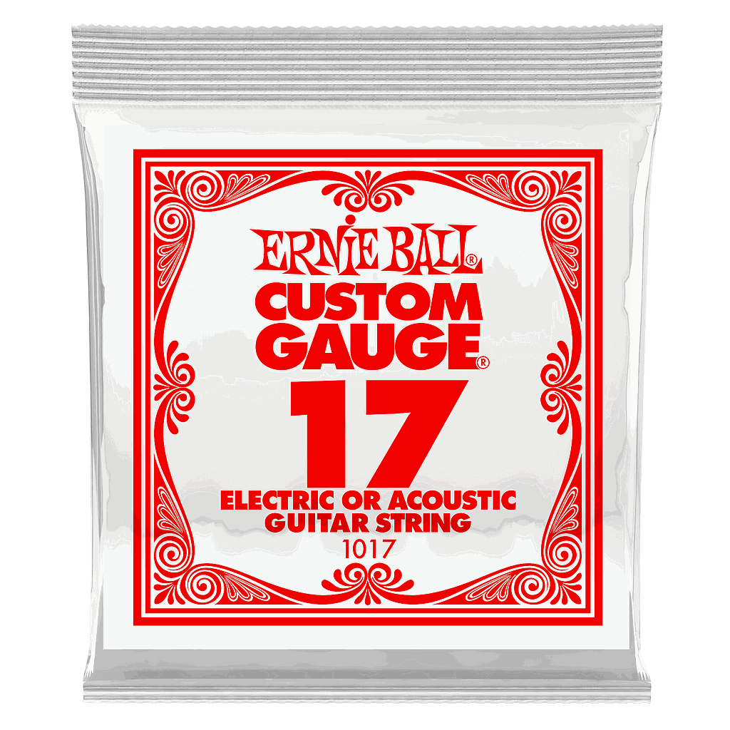 Ernie Ball - Cuerdas Custom para Guitarra Eléctrica, 6 Piezas Acero .017 Mod.1017