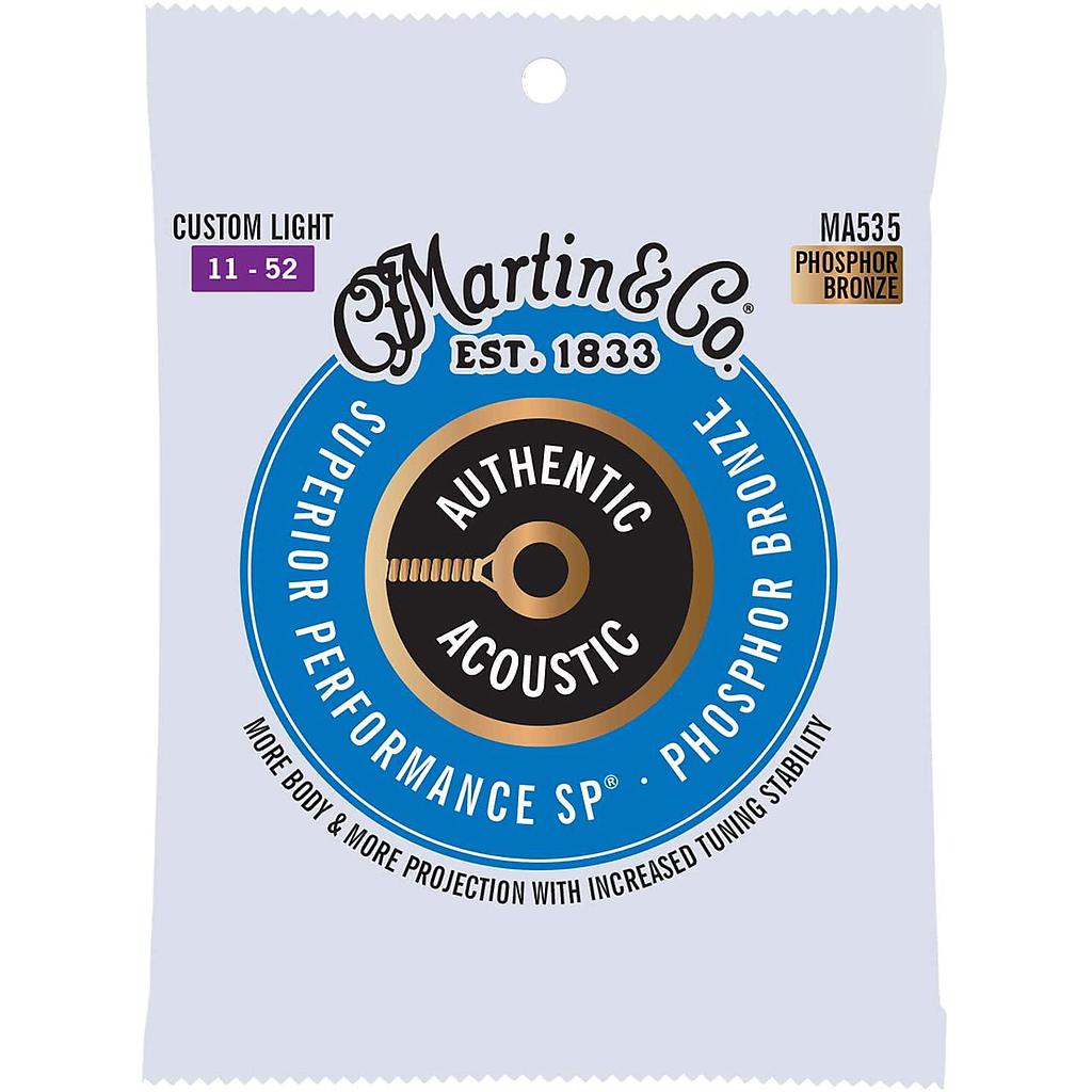 Martin - Encordado Superior Performance Phosphor Bronze para Guitarra Acústica, 11 - 52 Mod.MA535