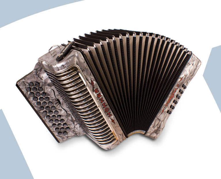 Hohner - Acordeón Diatónico Corona II Xtreme, Fa-Sib-Mib, 34 Botones y 12 Bajos Mod.A544_
