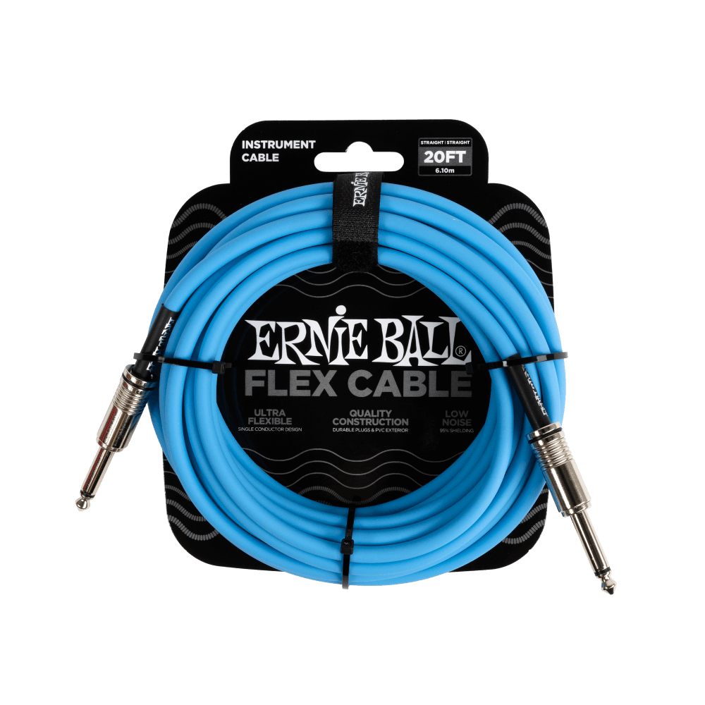 Ernie Ball - Cable de Audio 6.10 Mts., Azul (Recto/Recto) Mod.6417