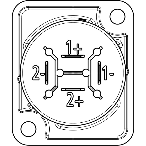 Rean - Conector de 4 Polos para Chasis de Montaje Mod.RLS4MPZ _4