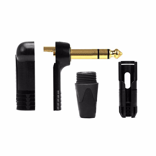 Neutrik - Plug 1/4" Estéreo Seríe RX Angulado, Contactos: Oro Mod.NP3RX-B_14