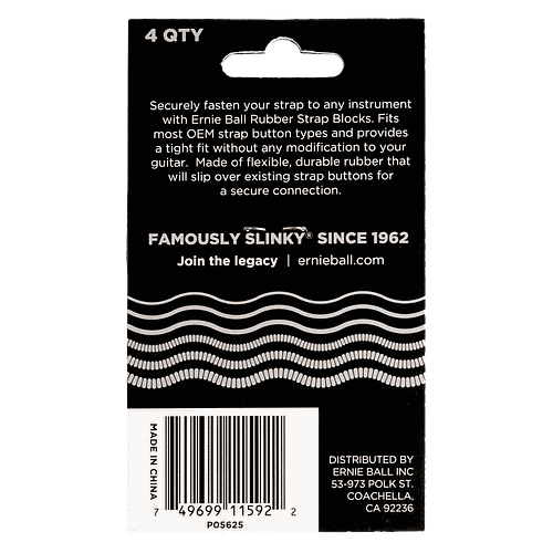 Ernie Ball - 4 Seguros de Plástico para Tahali, Color: Gris Mod.5625_12