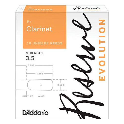 D'Addario - 10 Cañas Reserve Evolution para Clarinete Sib, Medida: 3.5 Mod.DCE1035_11