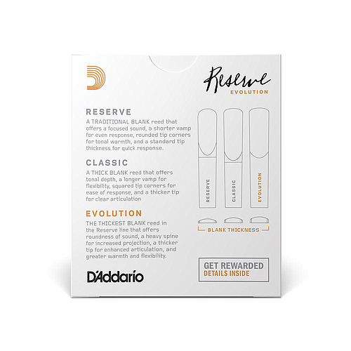 D'Addario - 10 Cañas Reserve Evolution para Clarinete Sib, Medida: 4.0 Mod.DCE1040_14