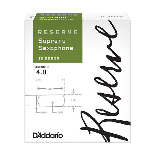 D'Addario - 10 Cañas Reserve para Saxofón Soprano, Medida: 4 Mod.DIR1040_19