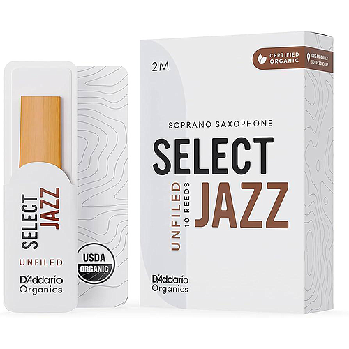 D'Addario - 10 Cañas Rico Select Jazz Unfiled para Sax Soprano, Medida: 2M Mod.RRS10SSX2M(10)_25