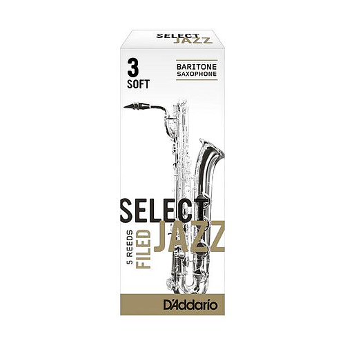 D'Addario - 5 Cañas Select Jazz Filed para Sax Baritono, Medida: 3S Mod.RSF05BSX3S(5)_58