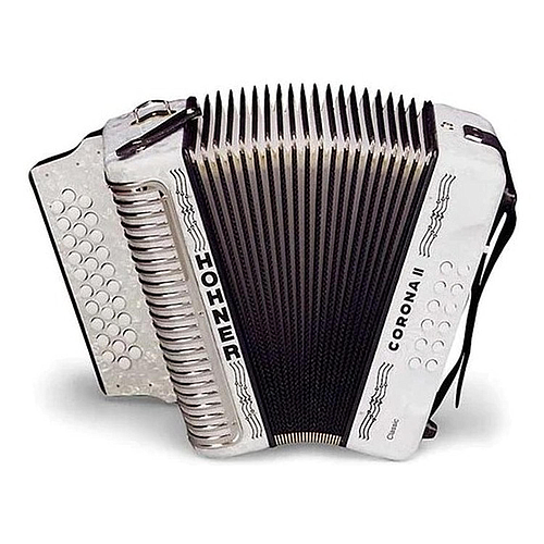 Hohner - Acordeon Corona II Diatónico Sol-Do-Fa, Color: Blanco con Mochila Mod.A5622_27
