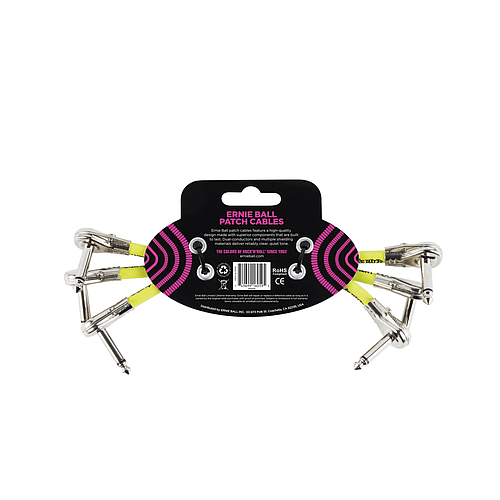 Ernie Ball - 3 Cables en L de 0.15 mts., Color: Negro Angulado/Angulado Mod.6059_2